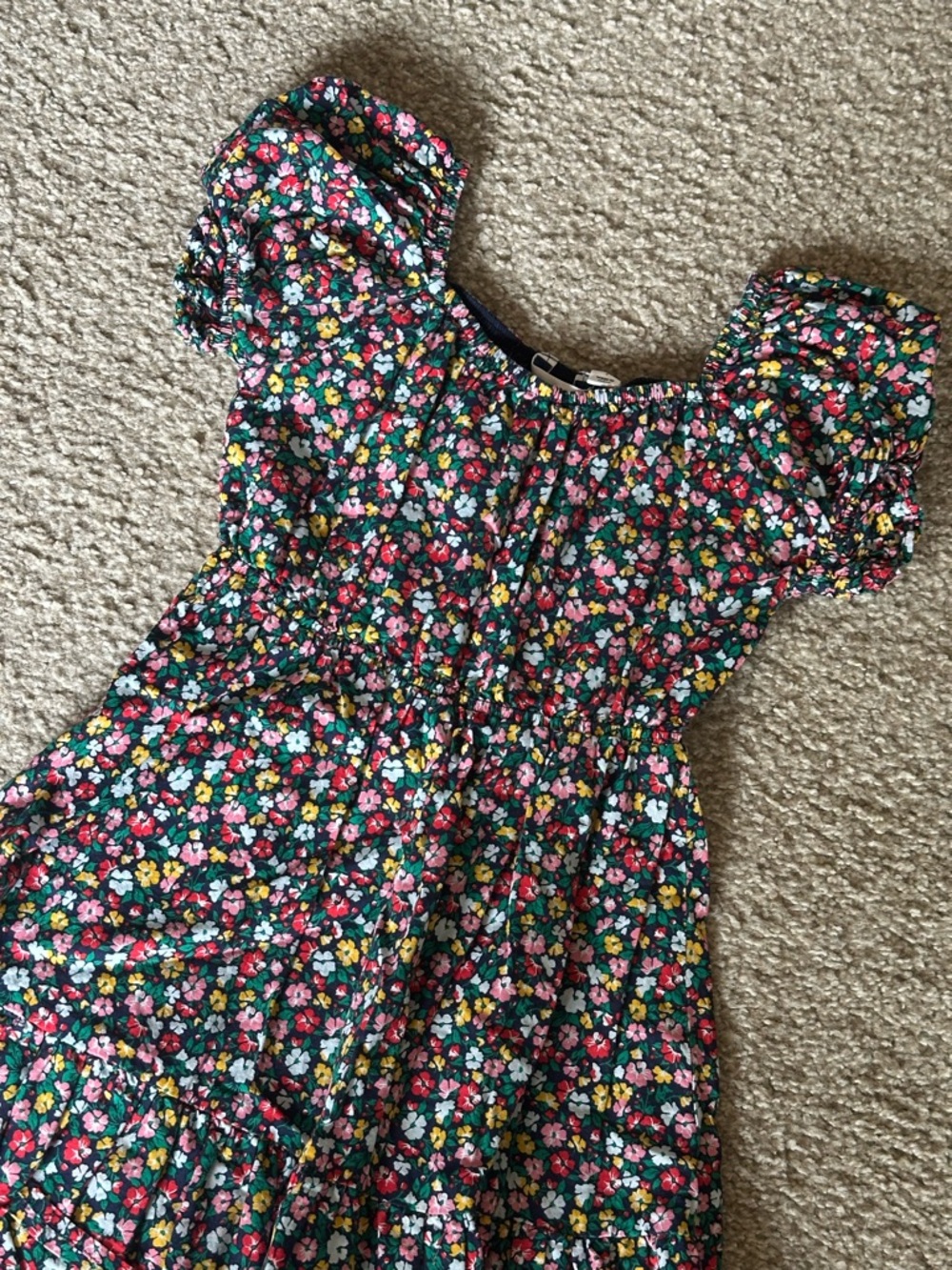 Janie and Jack Navy Floral Smocked Waist Dress